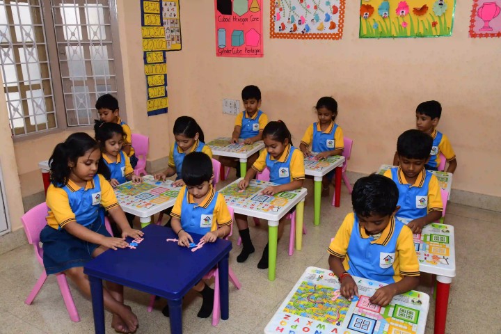 Fun learning session in a spacious classroom